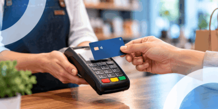 Plată cu cardul la un terminal EFT POS într-un magazin